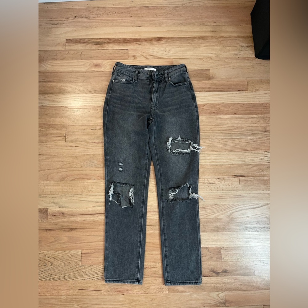 Ripped PACSUN jeans black straight leg